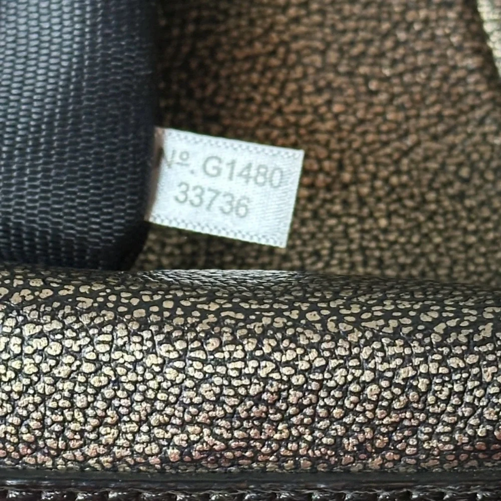 Coach Kelsey Metallic Gold Crackle Leather Tote Bag With Zipper Closure- - Picture 7 of 9